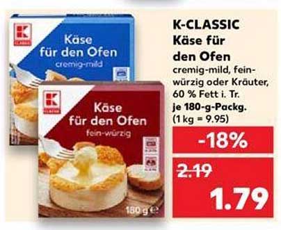 K-CLASSIC Käse für den Ofen