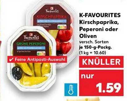 K-FAVOURITES Kirschpaprika, Peperoni oder Oliven