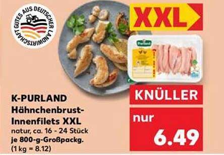 K-PURLAND Hähnchenbrust-Innenfilets XXL