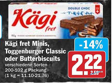 Kägi fret Minis, Toggenburger Classic oder Butterbiscuits