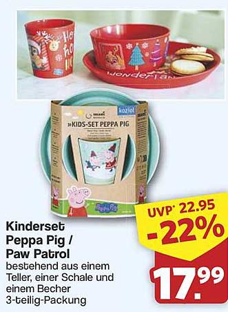 Kinderset Peppa Pig / Paw Patrol