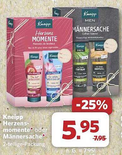 Kneipp Herzensmomente* oder Männer sache*