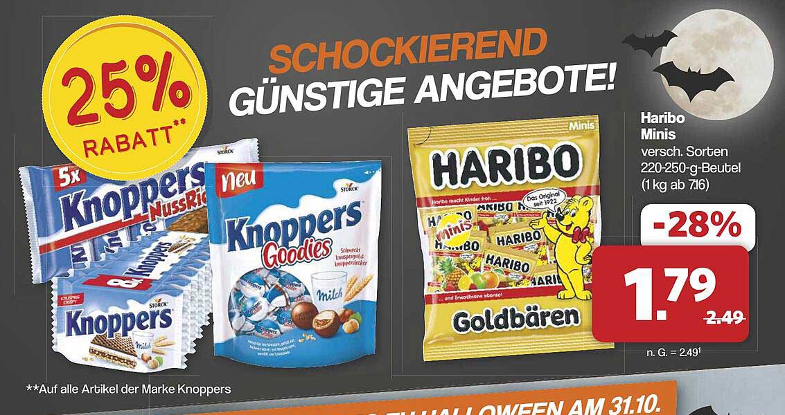 Knoppers Goodies  
Haribo Minis Goldbären  