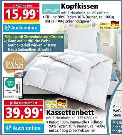 Kopfkissen  
Kassettenbett