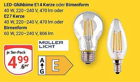 LED-Glühbirne E14 Kerze oder Bienenform