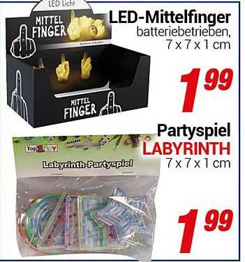 LED-Mittelfinger  
Partygspiel LABYRINTH