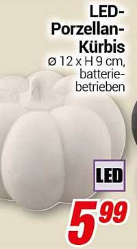 LED-Porzellan-Kürbis