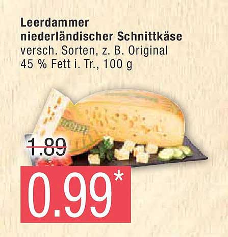 Leerdammer niederländischer Schnittkäse