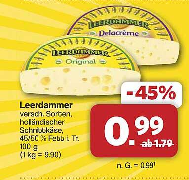 Leerdammer versch. Sorten, holländischer Schnittkäse