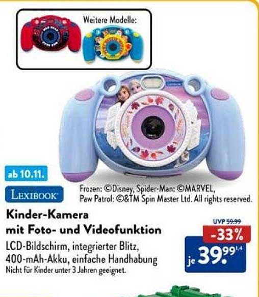 Lexibook Kinder-Kamera mit Foto- und Videofunktion