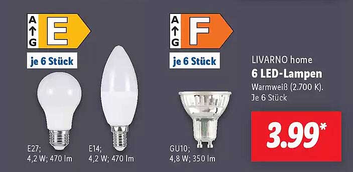 LIVARNO home 6 LED-Lampen