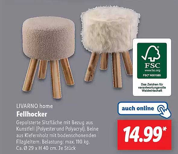 LIVARNO home Fellhocker