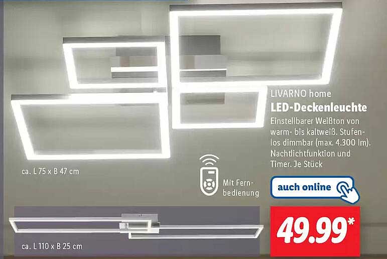 LIVARNO home LED-Deckenleuchte