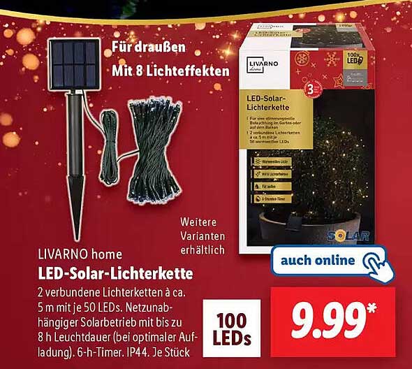 LIVARNO home LED-Solar-Lichterkette