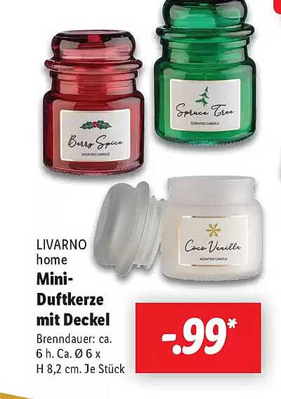 LIVARNO home Mini-Duftkerze mit Deckel