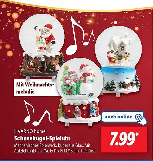 LIVARNO home Schneekugel-Spieluhr