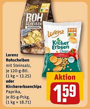 Lorenz Rohscheiben oder Kichererbsenchips Paprika