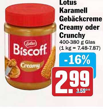 Lotus Karamell Gebäckcreme Creamy oder Crunchy