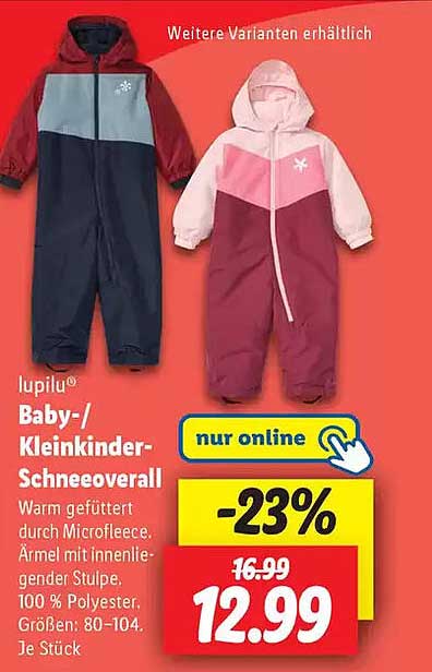 lupilu® Baby-/Kleinkinder-Schneeoverall