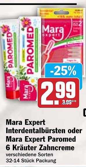 Mara Expert Interdentalbürsten oder Mara Expert Paromed 6 Kräuter Zahnpasta