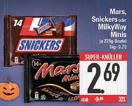 Mars, Snickers oder MilkyWay Minis