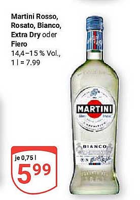 Martini Rosso, Rosato, Bianco, Extra Dry oder Fiero