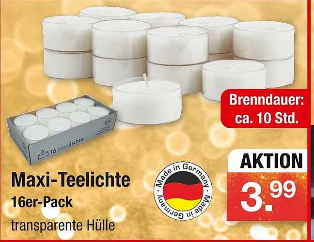 Maxi-Teelichte 16er-Pack