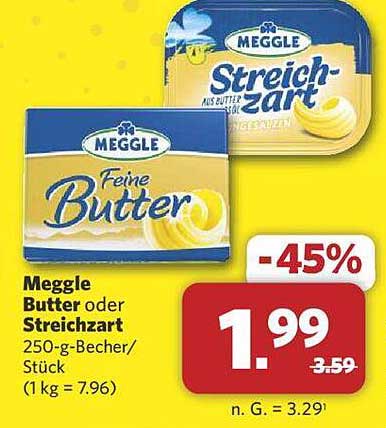 Meggle Butter oder Streichzart