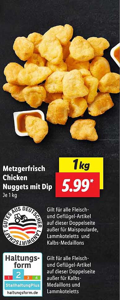 Metzgerfrisch Chicken Nuggets mit Dip