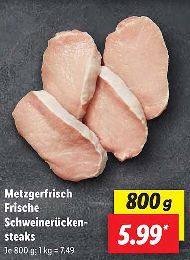 Metzgerfrisch Frische Schweinerückensteaks