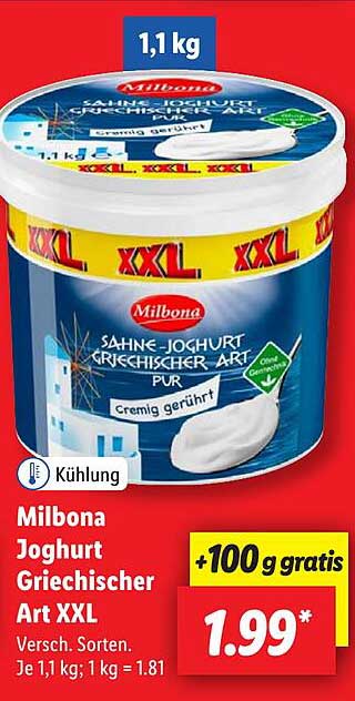 Milbona Joghurt Griechischer Art XXL