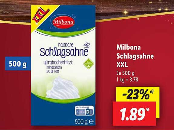 Milbona Schlagsahne XXL