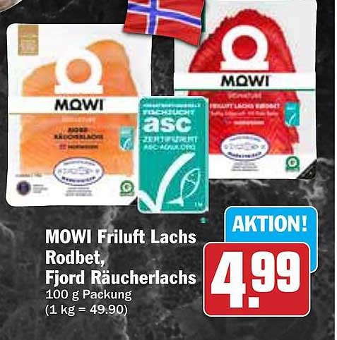 MOWI Friluft Lachs Rodbet, Fjord Räucherlachs