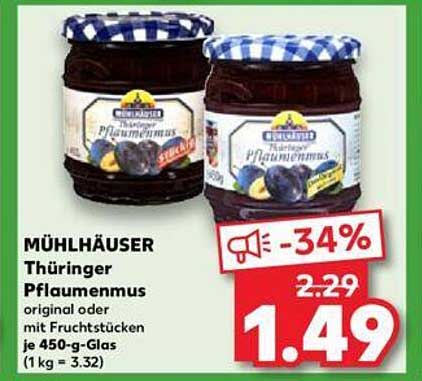 MÜHLHÄUSER Thüringer Pflaumenmus