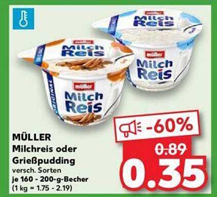 MÜLLER Milchreis oder Grießpudding