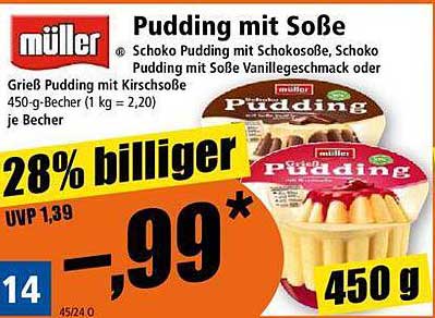 müller Pudding mit Soße