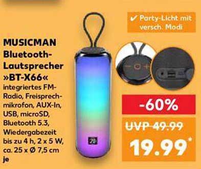 MUSICMAN Bluetooth-Lautsprecher »BT-X66«