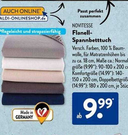 NOVITESSE Flanell-Spannbettuch