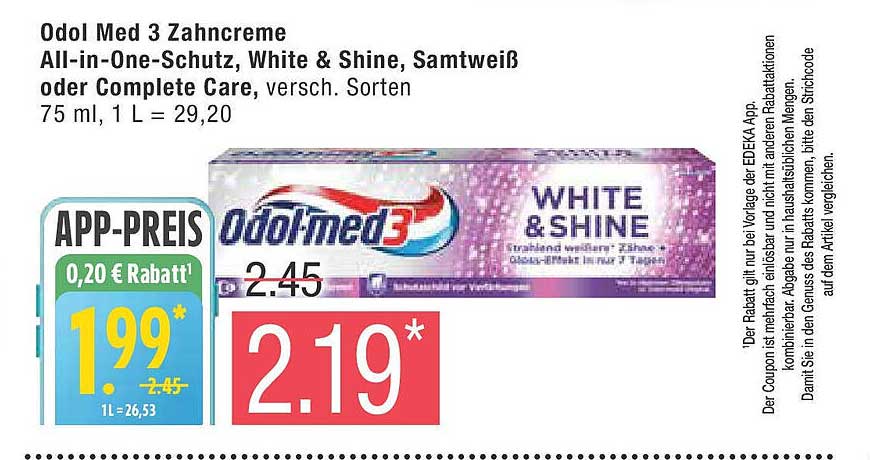 Odol Med 3 Zahnpasta White & Shine