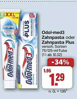 Odol-med3 Zahnpasta oder Zahnpasta Plus