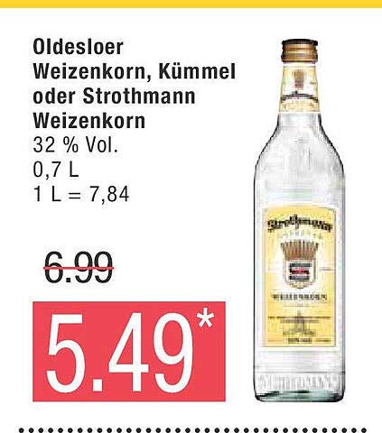 Oldesloer Weizenkorn, Kümmel oder Strothmann Weizenkorn