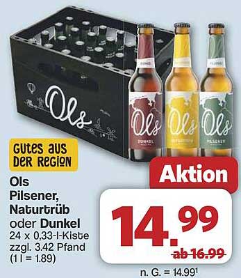 Ols Pilsener, Naturtrüb oder Dunkel