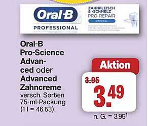 Oral-B Pro-Science Advanced oder Advanced Zahnpasta