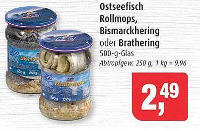 Ostsee Fisch Rollmops, Bismarckhering oder Brathering