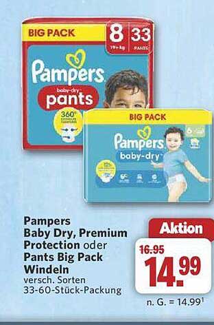 Pampers Baby Dry, Premium Protection oder Pants Big Pack Windeln