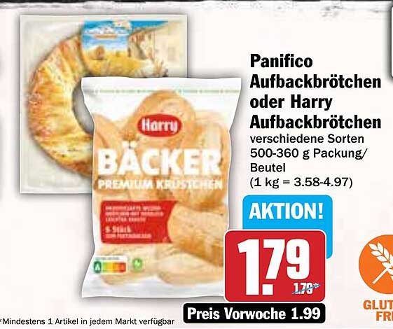 Panifico Aufbackbrötchen oder Harry Aufbackbrötchen