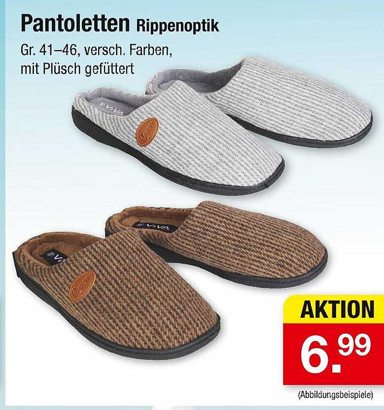 Pantoletten Rippenoptik