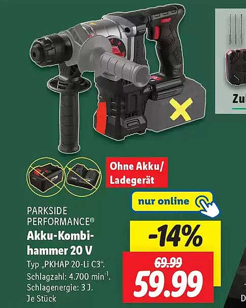 PARKSIDE PERFORMANCE® Akku-Kombihammer 20 V