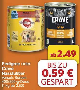 Pedigree oder Crave Nassfutter