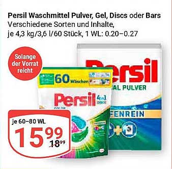 Persil Waschmittel Pulver, Gel, Discs oder Bars